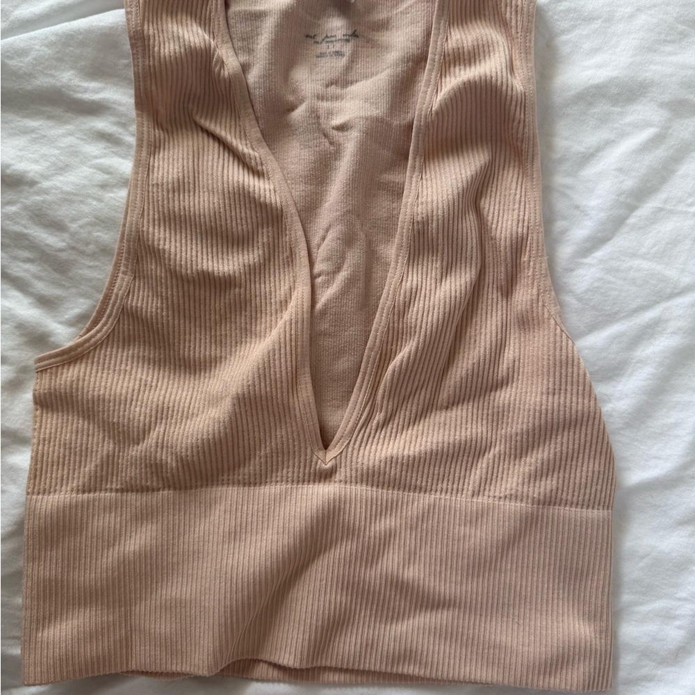 Urban Outfitters Ribbed Beige Top